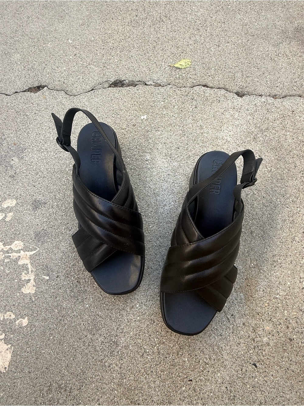 Camper Leather Cross-Strap Slingback Sandals - Women's